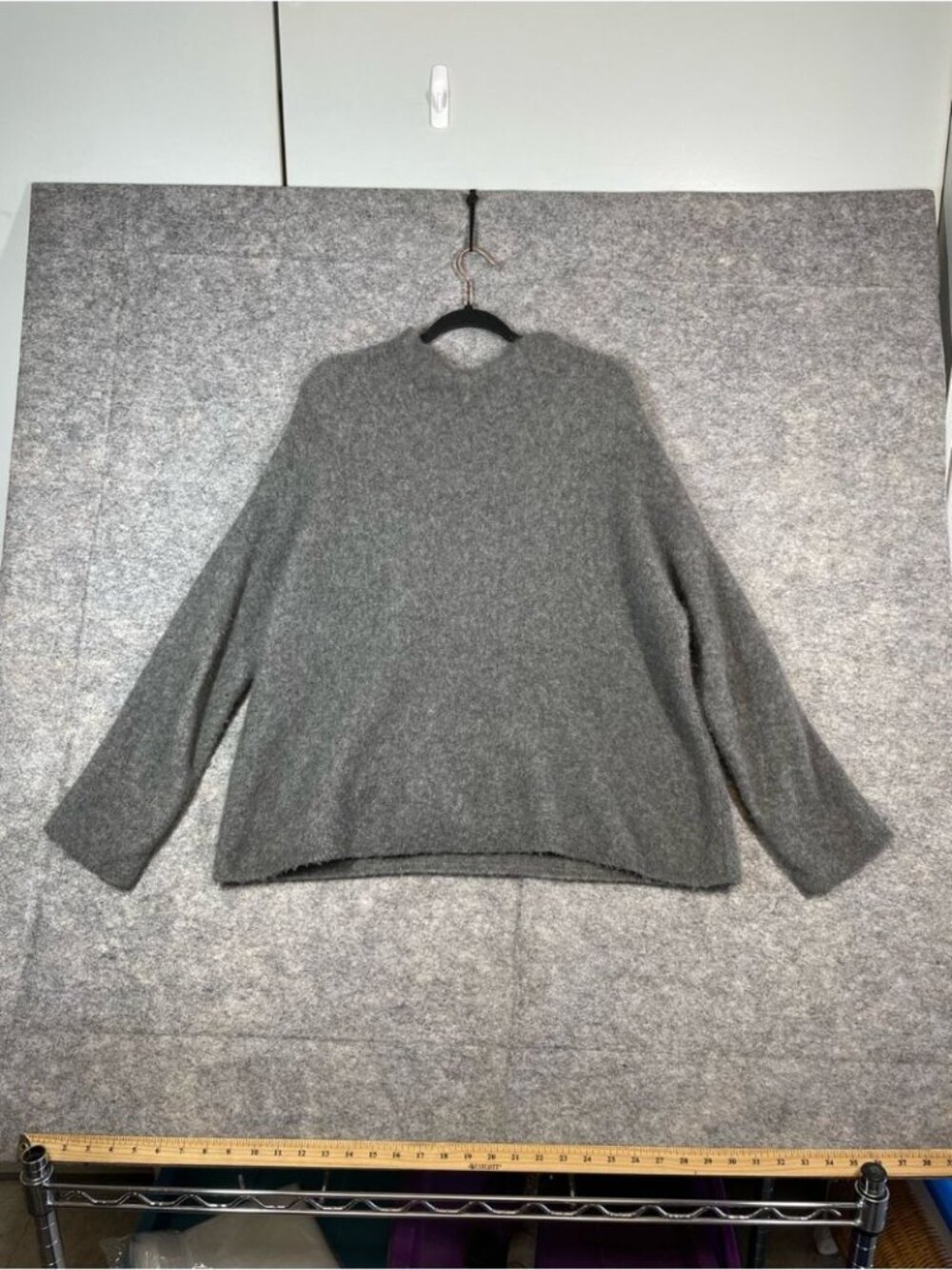 The Fisher Project Cashmere Grey Knit Sweater Minimalist Quiet Luxury Cozy Chic - Picture 11 of 14